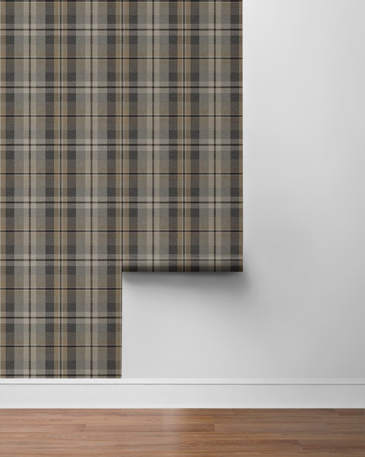 NextWall Harry & Grace Thornbury Tailored Plaid Peel and Stick Wallpaper (Cliffside)