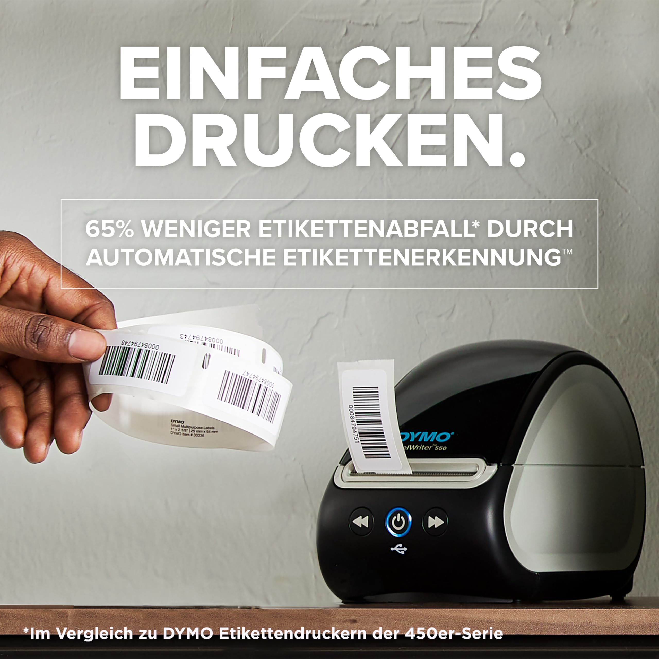 DYMO LabelWriter 550-Etikettendrucker | Beschriftungsgerät mit Thermodirektdruck | automatische Etikettenerkennung | druckt AdressetikettenVersandetikettenBarcodeetiketten und mehr | EU-Stecker