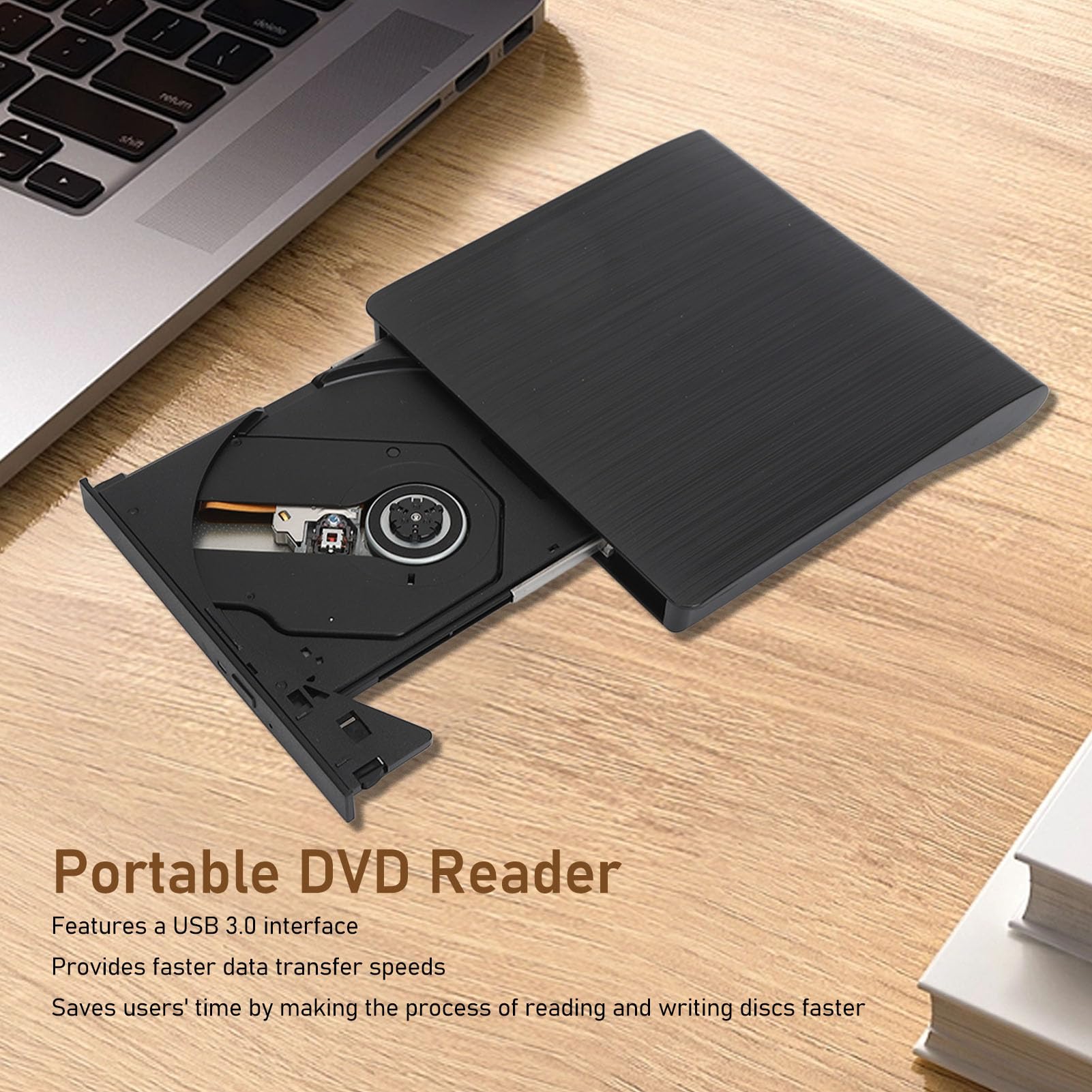 unità Dvd Esterna, Masterizzatore Dvd Sottile USB 3.0 Lettore Dvd Portatile unità Disco Esterna Compatibile con CD Dvd Laptop PC Desktop Film Giochi Musicali, Plug And Play
