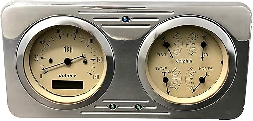 1946 Willys Panel de tablero de 2 calibre 3 38 pulgadas estilo cuádruple programable bronceado