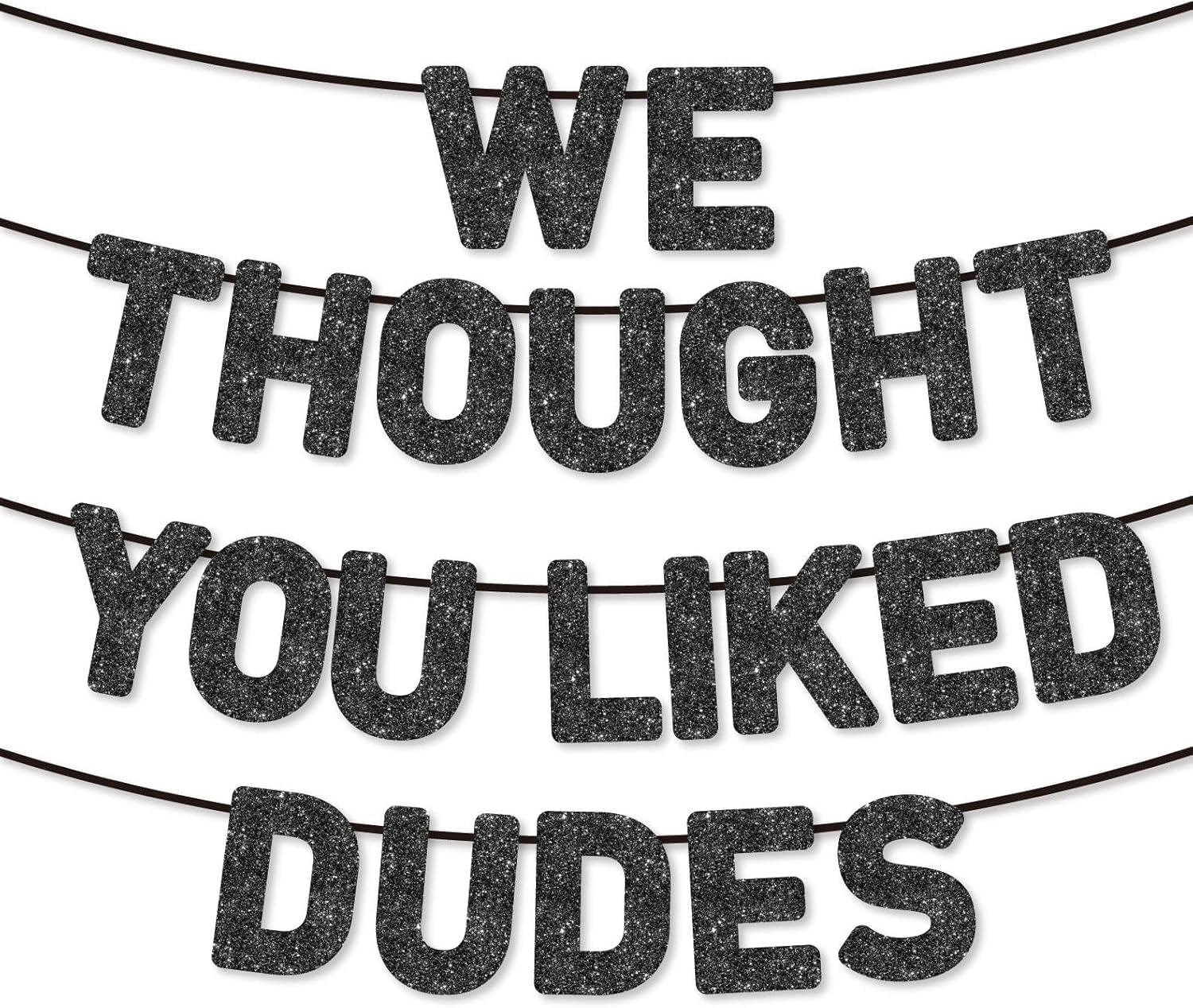 KSHGTB Funny Black Glitter Banner - Stag Do Hen Do Decorations, Bachelor Party Supplies & Gifts for Stag Hen Night Accessories