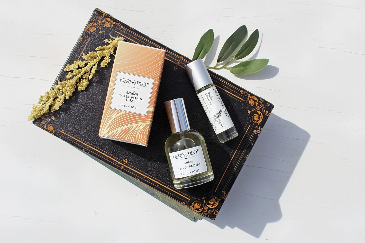 Herb & Root Amber Perfume: Vegan, Cruelty-Free, Long-Lasting Unisex Fragrance | Warm, Sweet, Resinous | Womens Perfume & Body Spray | Made in USA