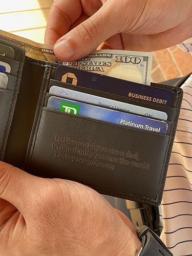 Miniatura 3 de Carteras personalizadas para hombres regalos personalizados para hombres cartera personalizada para hombres cuero de grano completo grabado