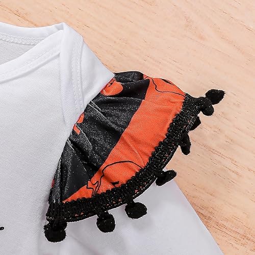 Miniatura 7 de My First Halloween Baby Girl Outfits Newborn 1st Halloween Dress Ruffle Romper Pumpkin Suspender Skirt 0-18 Months