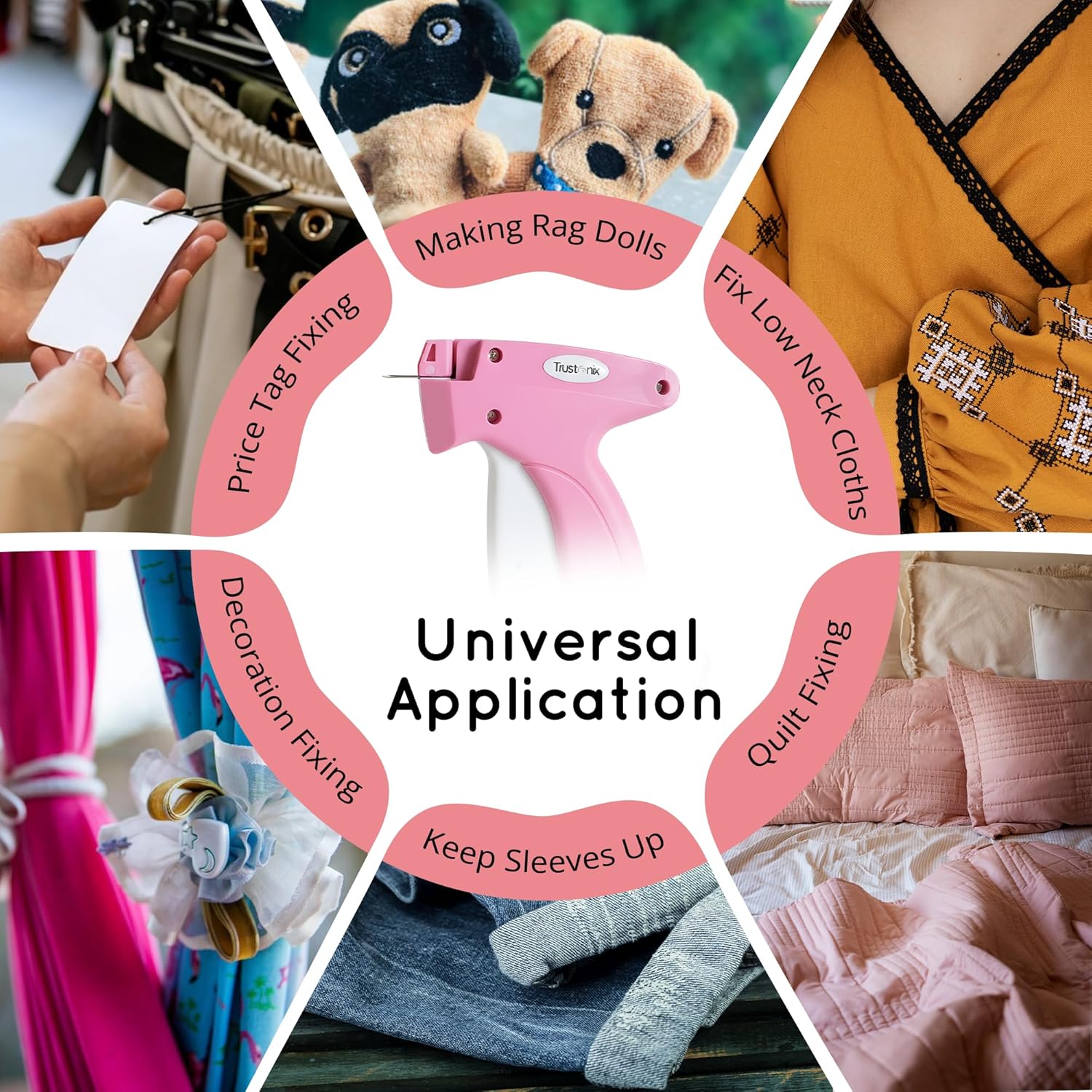 Tagging Gun for Clothing | Fine Stitch Mini Stitch Gun | Quick Clothing Fixer | Sewing Quilting Hemming Tool | Portable Stitch Tool | 5 Needles | 1000 Black & 1000 White Micro Fasteners - Image 3