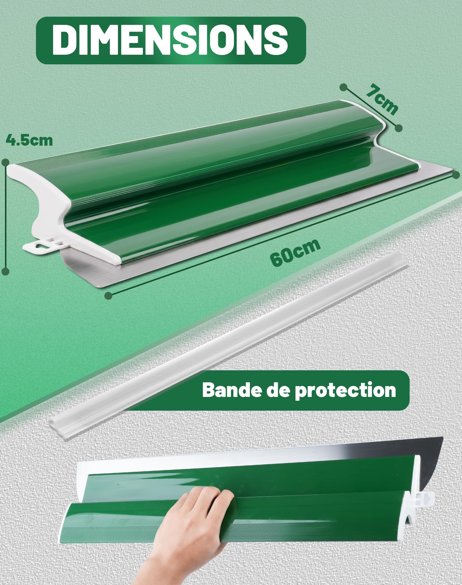 LAOYE Lame a Enduire 60cm Lisseuse Enduit Spatule Enduit Lissage 600mm Couteau a Enduire Lame a Lisser Outil Lissage pour Mur Plafond