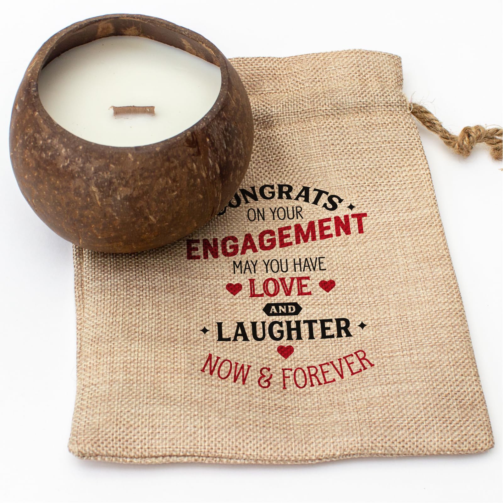 Big Red Egg Coconut Congrats On Your Engagement - Bowl Candle – Toasted Scented - Soy Wax - Hand Poured - Gift Present