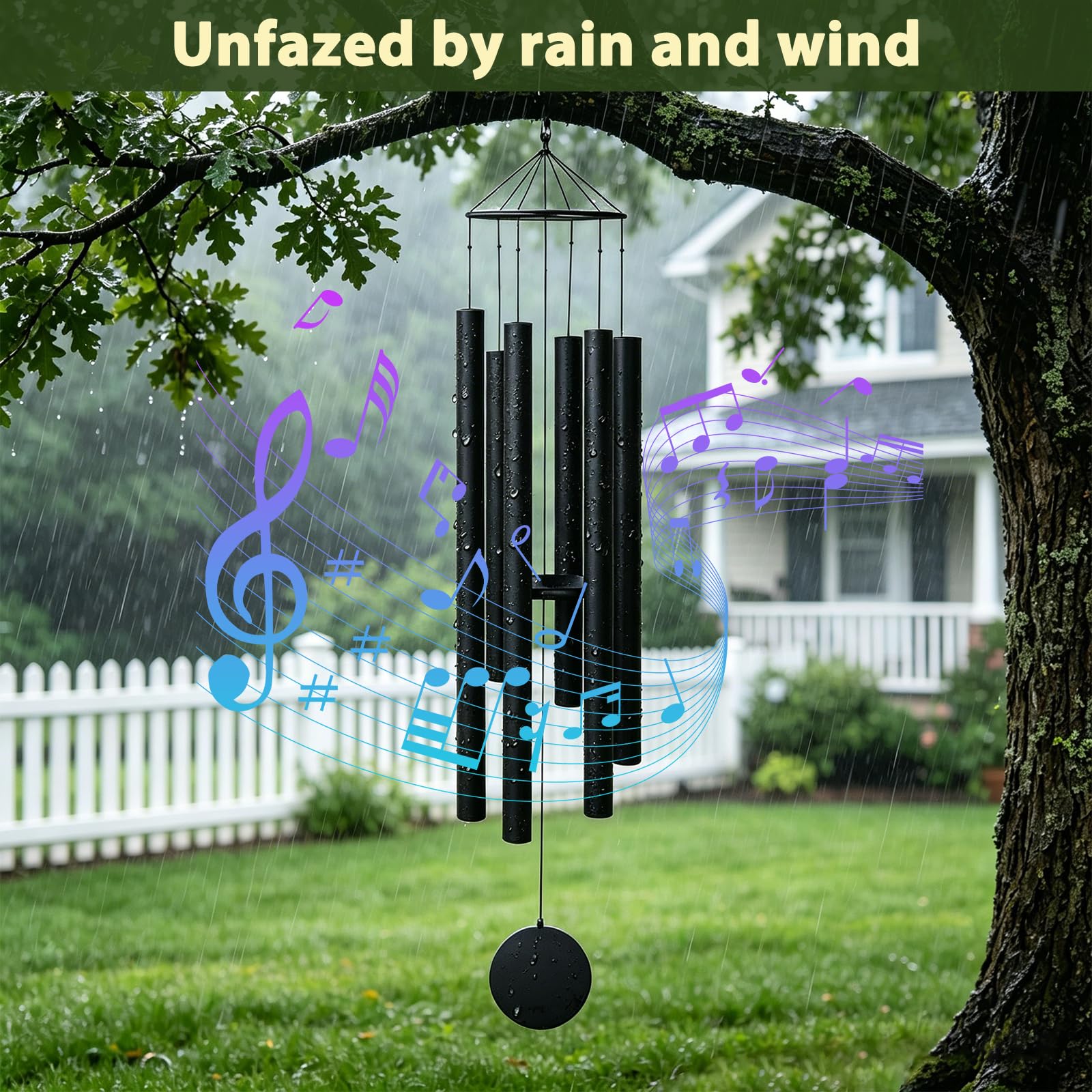 Afirst Extra großes Windspiel, 167,6 cm, tiefes Klang-Windspiel für den Außenbereich, mit 6 Metallrohren, Gedenk-Windspiel für Terrasse, Balkon, Garten, Heimdekoration