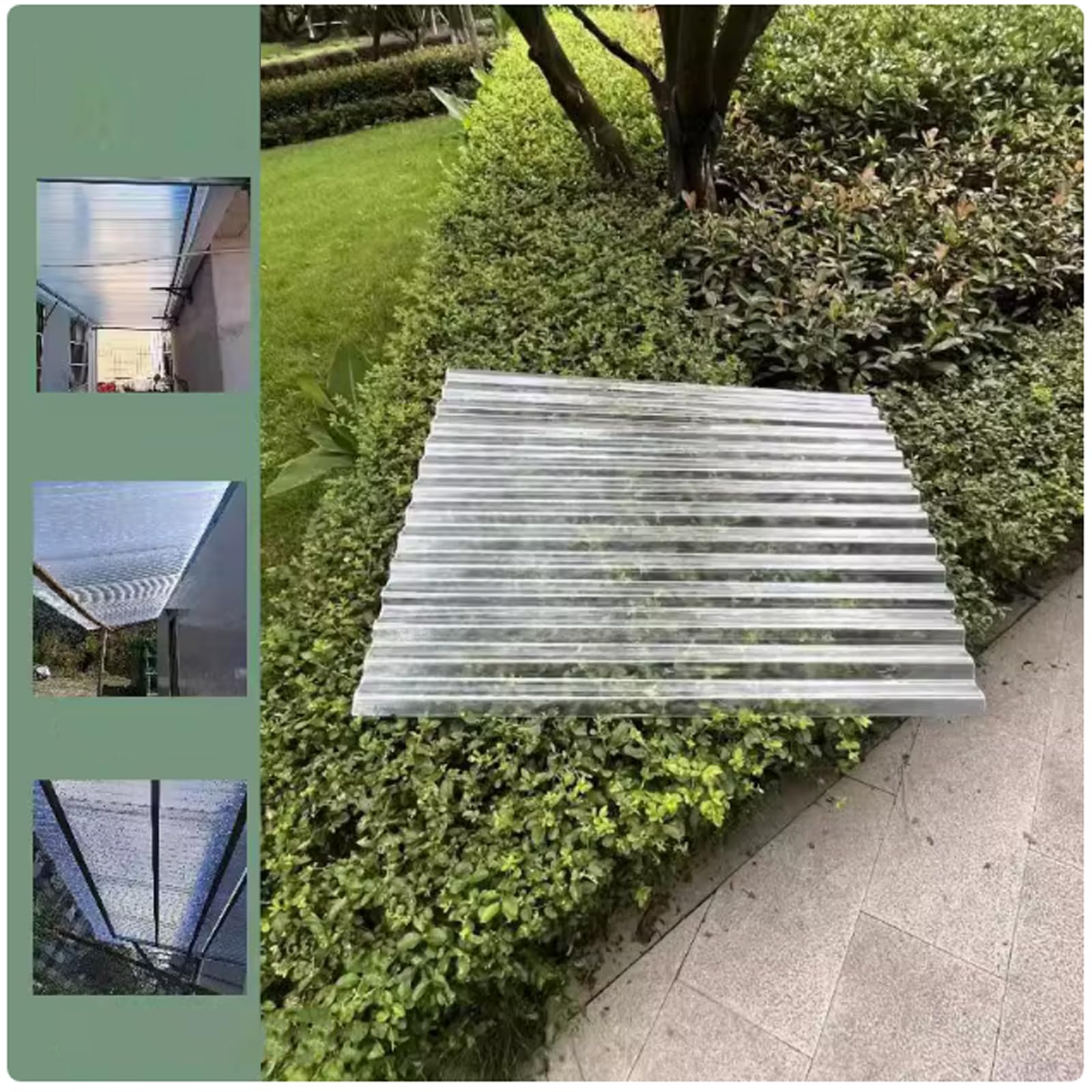 Panel para Tejado Transparente,Placa Ondulada,Chapa Tejado Aislante,Panel de Repuesto,Captadores de Luz a Prueba de Lluvia,para Invernaderos Terraza Cochera,1mm (0.9x1.9m/35x75in,15 Pcs)
