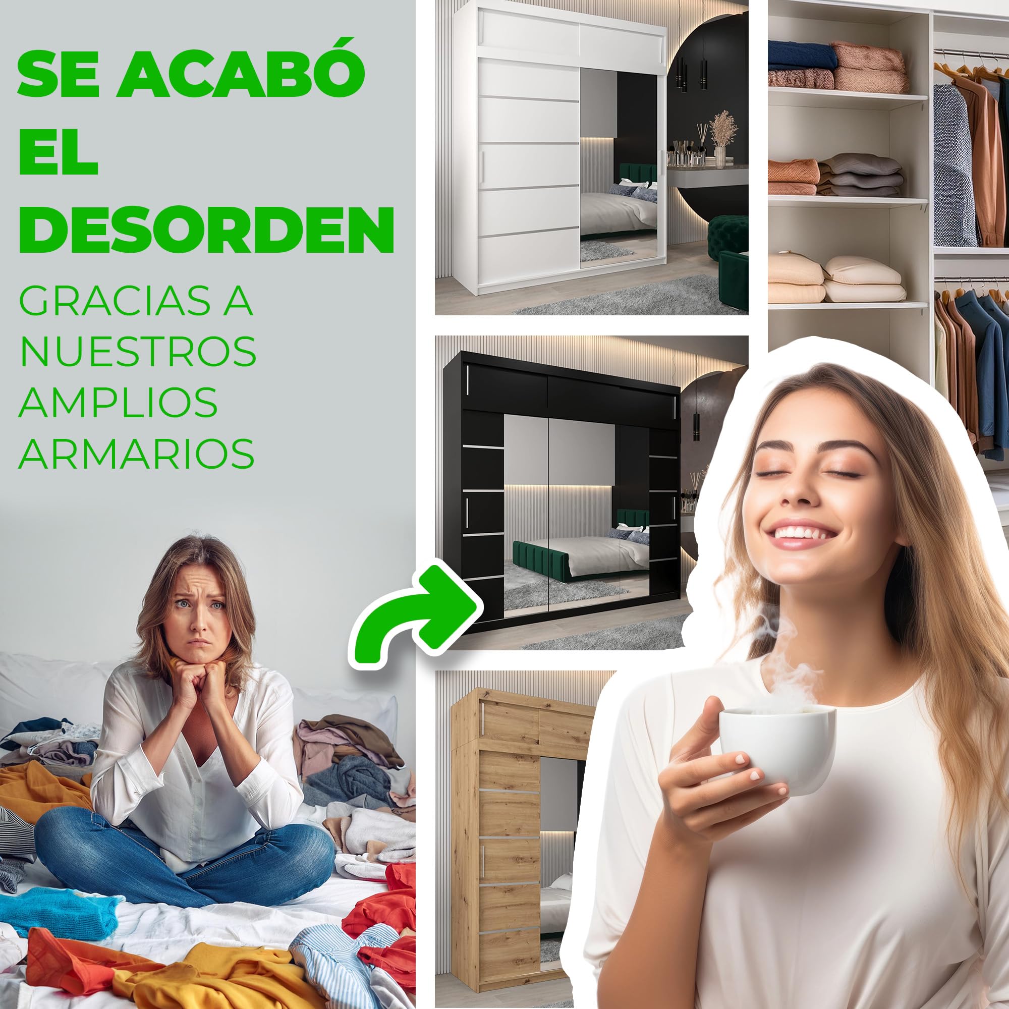 ABIKSMEBLE Verona 2 120 - Armario con Barra y Estante para Dormitorio (Blanco Mate) 120 cm