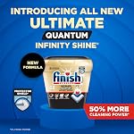 Finish Quantum Ultimate Infinity Shine Dishwasher Detergent Pods, 62 Tabs | 3-Chamber Formula, PowerBall Action, No Pre-Rinse, 2X Grease Fighting*, 24H Dried-On & Burnt Stains, Virtually Diamond Shine