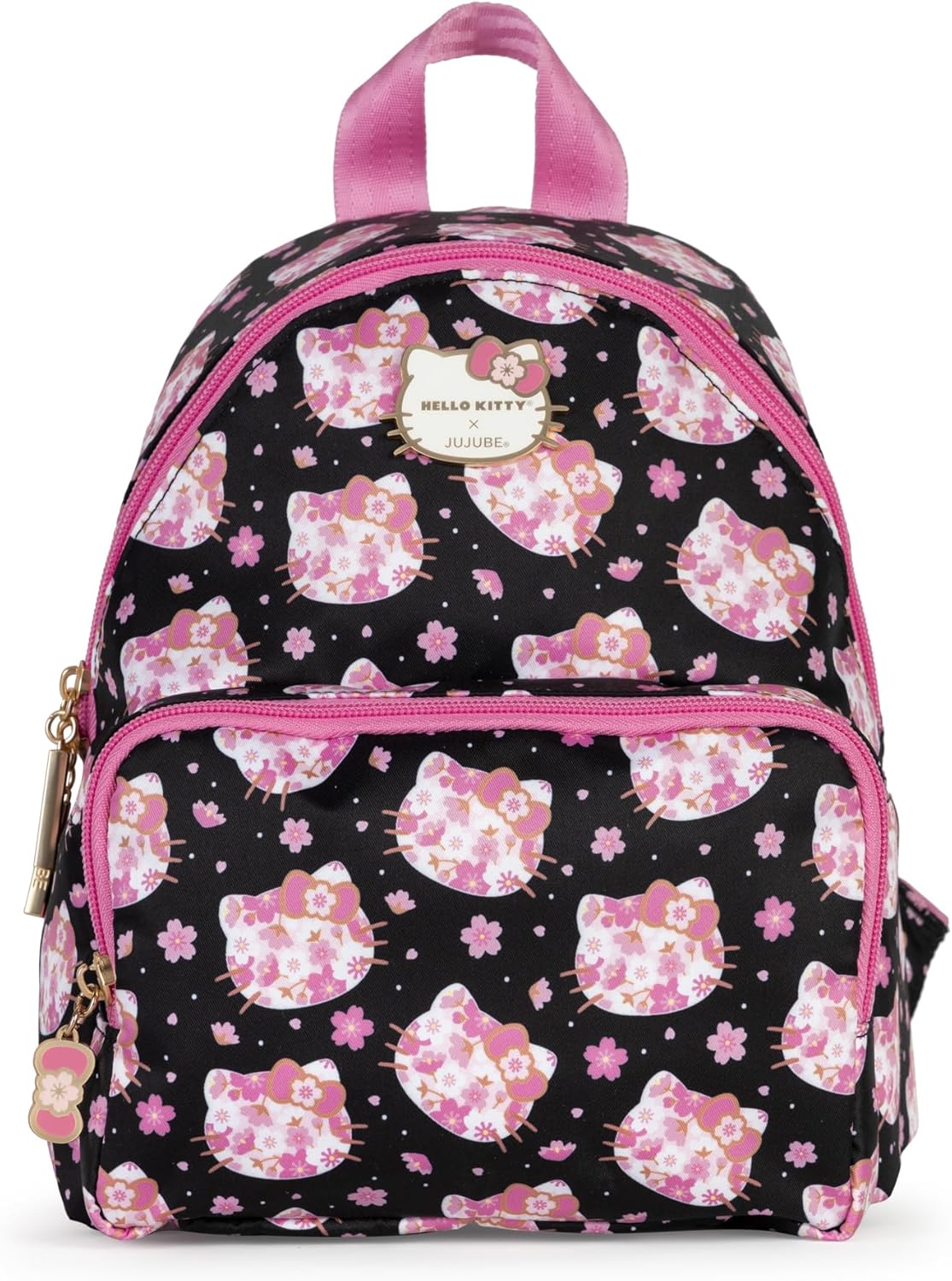 JuJuBe x Hello Kitty Cherry Blossoms Everyday Mini Small Diaper Backpack, Essentials for Mom, Newborn & Baby, Women’s Purse, Baby Bottle Pockets, Adjustable Padded Straps, Machine Washable
