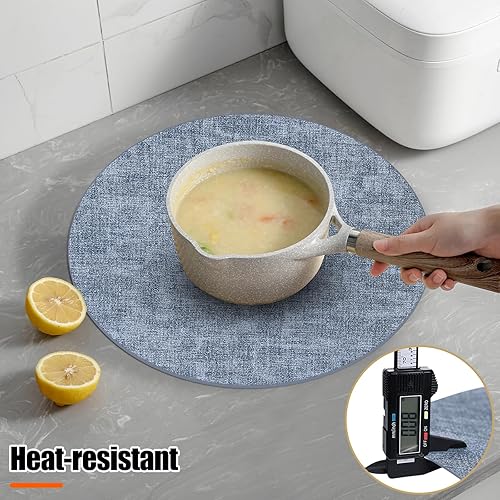 Miniatura 2 de Homaxy Manteles individuales y posavasos redondos de piel sintética, lavables de doble cara, lavables y resistentes al calor, para exteriores e