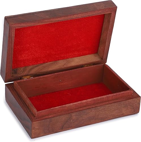 Miniatura 3 de Ajuny Joyero de madera  Diseño de flores y hojas talladas a mano, almacenamiento de recuerdosbaratijas, organizador multiusos de cofre del tesoro y