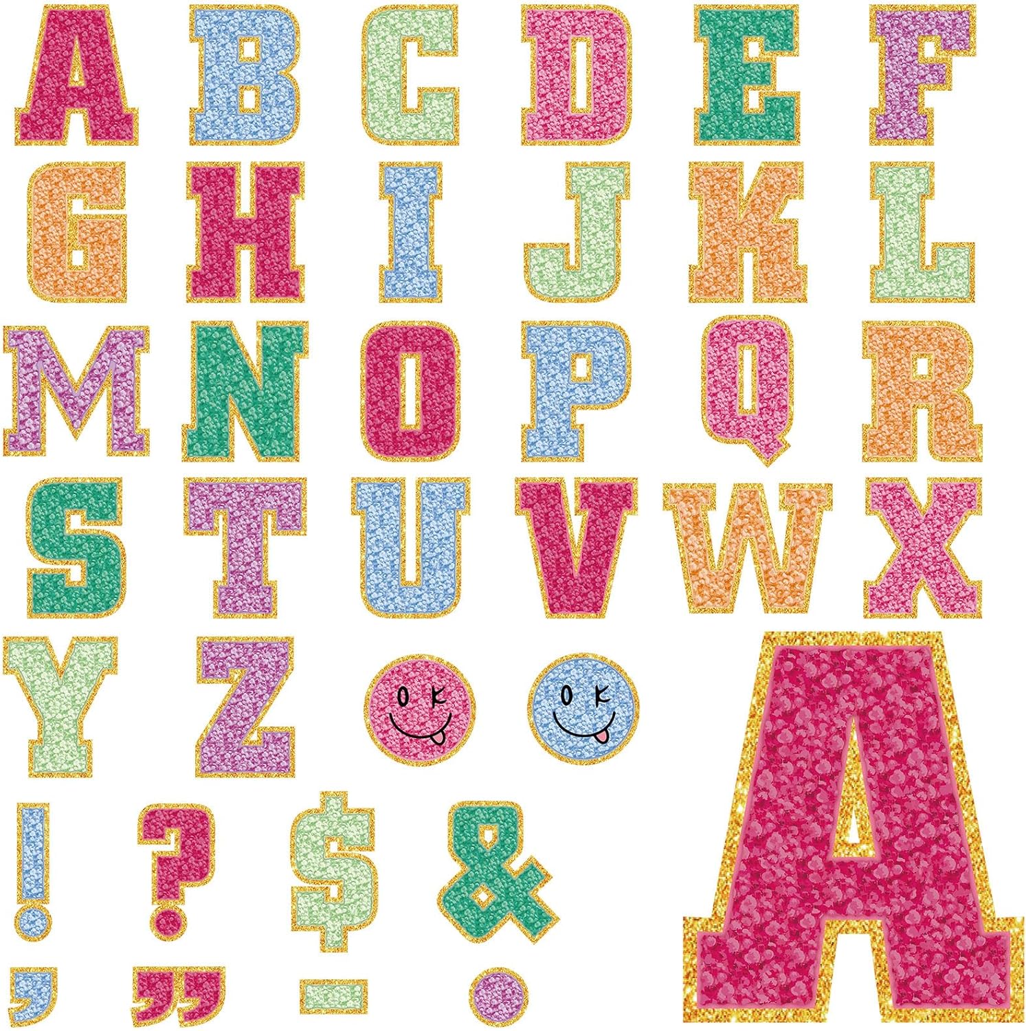 136 Pcs 12 in Extra Large Bulletin Board Letter Decor Big Alphabet Letter Cutout Sticker Punctuation with Adhesive Dot Colorful Poster Wall Decal Classroom School Decor Teacher Education Learning Tool