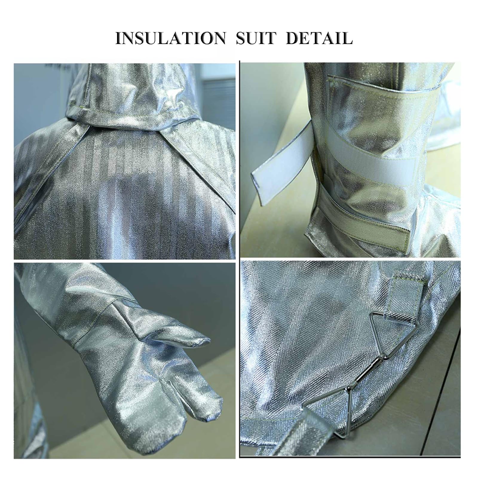 Traje Aislante Del Calor para Bomberos Ropa De Papel De Aluminio Compuesto Resistente Al Fuego De 1000 Grados Uniforme De Protección Laboral Grueso(L)