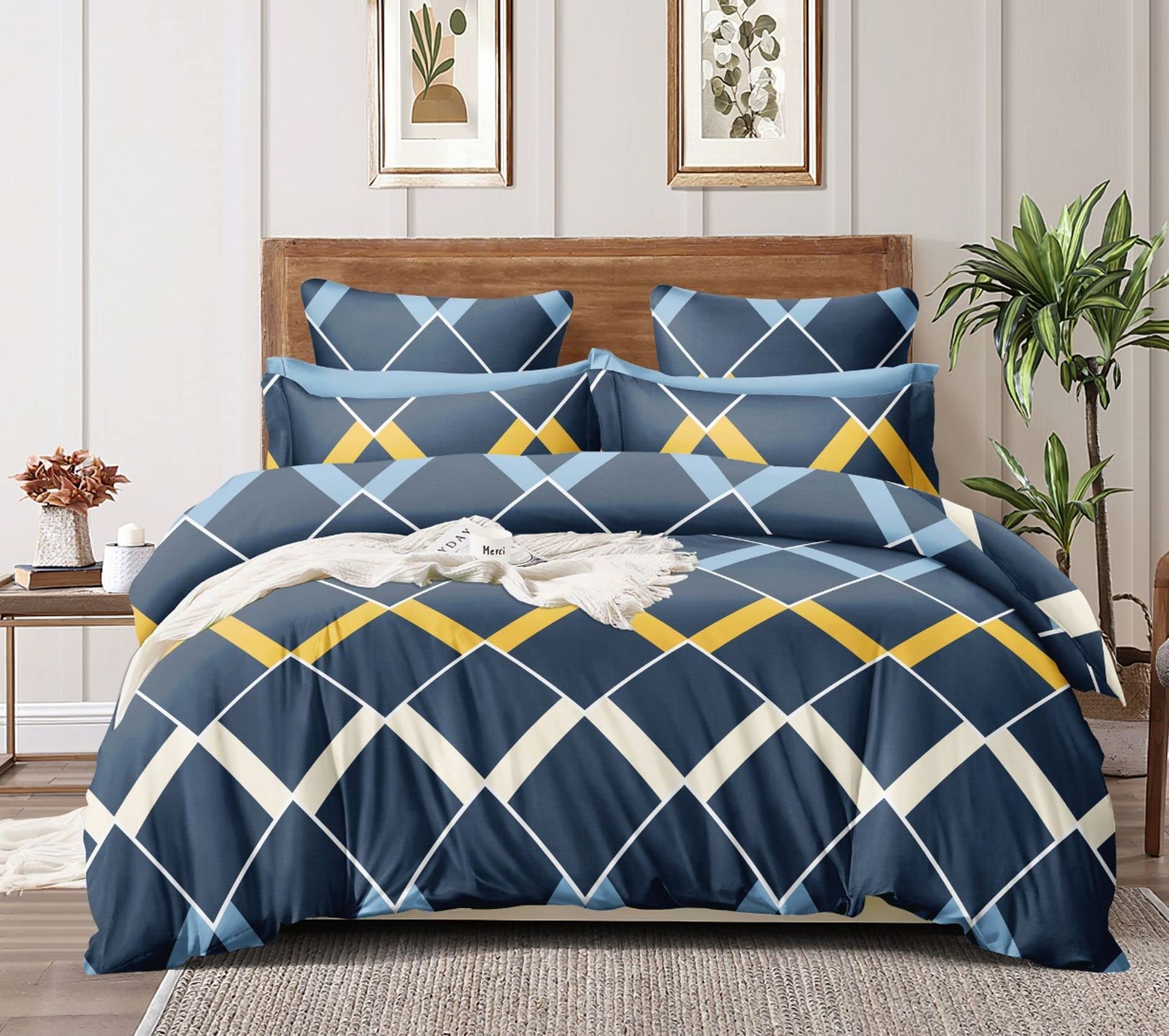 BhaiJi BedSheet Cotton Feel Glace Cotton Elastic Fitted Printed King Size Double Bed Bedsheet with 2 Pillow Covers (72"X78", G Color) (B0CJVJGWJ2) Amazon Price History, Amazon Price Tracker