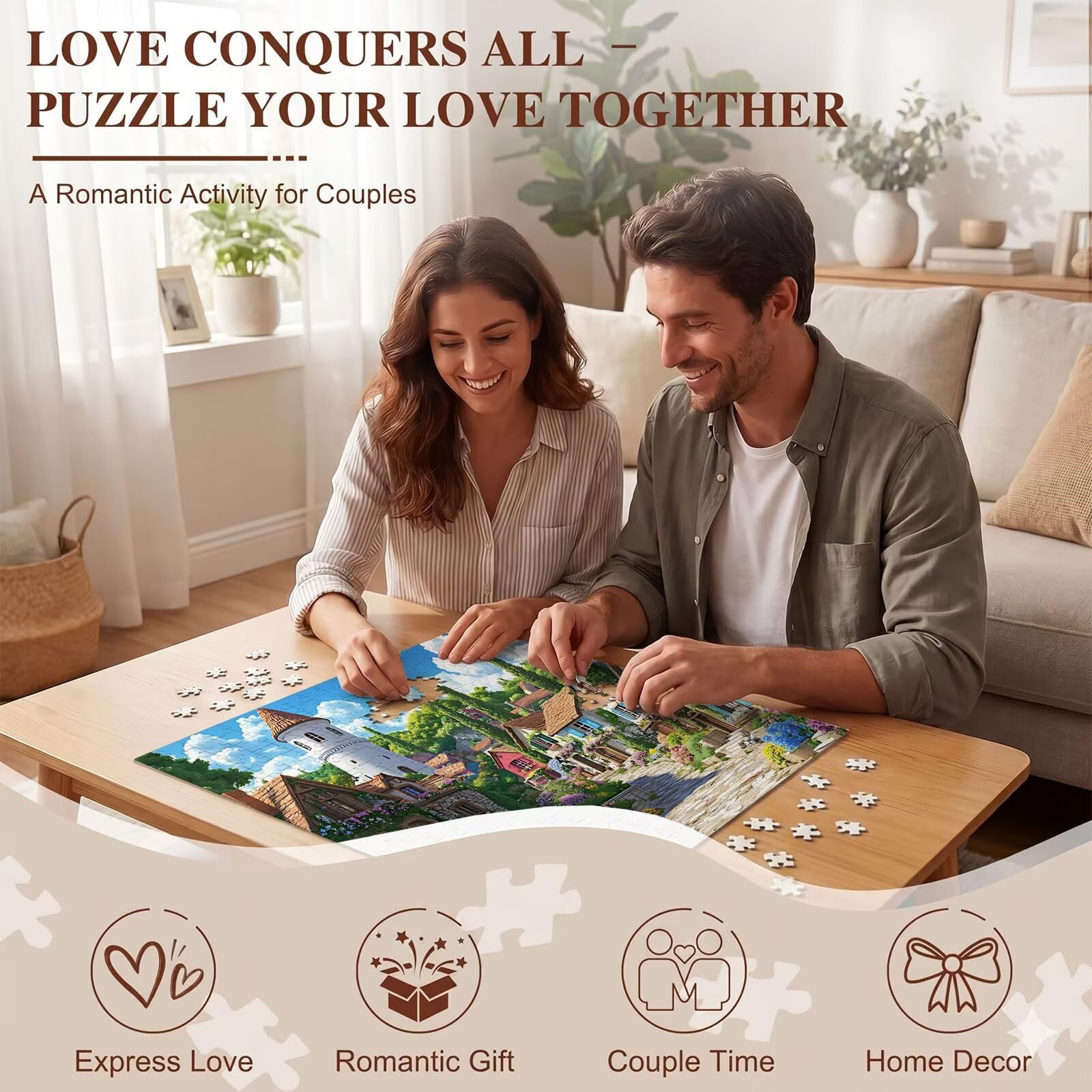 Puzzle 4000 Pezzi Classici, Puzzle Cartone animato villaggio 141 x 87 cm, Gioco Educativo e Antistress in Legno con Poster Incluso, Ttività Famiglia, Regalo per Appassionati, Decor Parete, f0-534