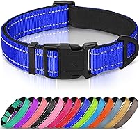 Vista 15 de Joytale - Collar reflectante para perro, collar de nailon transpirable con acolchado de neopreno suave para mascotas, ajustable para perros