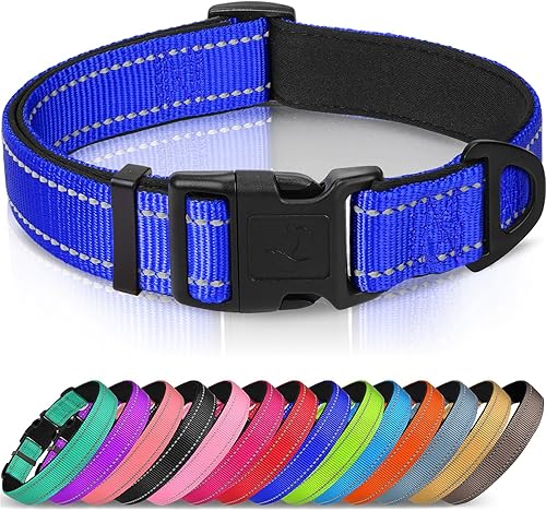 Joytale - Collar reflectante para perro, de neopreno suave y acolchado, de nailon transpirable, para mascotas, ajustable para cachorros y perros