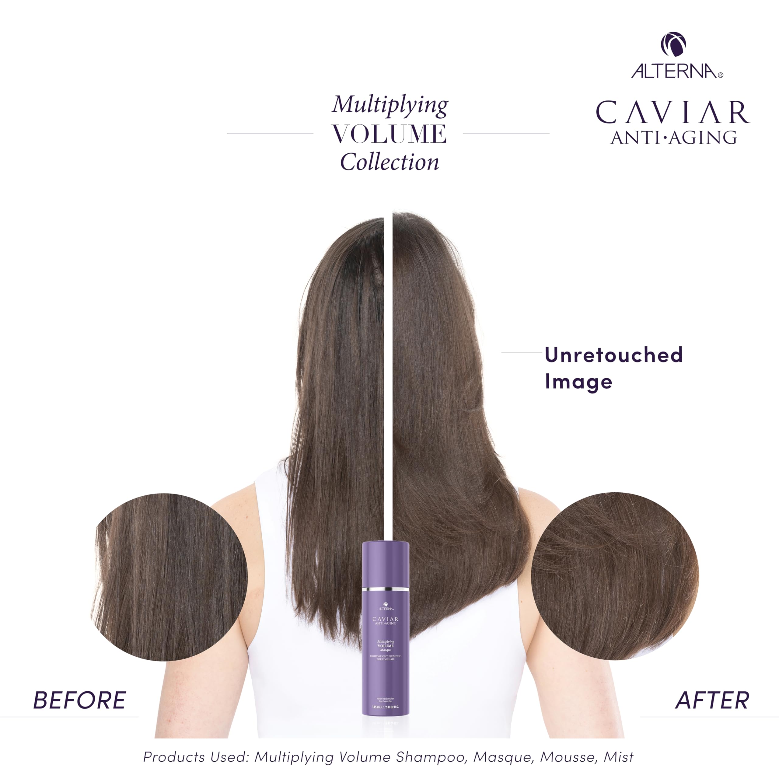 Alterna CAVIAR Anti-Aging Multiplying Volume Masque 5 Fl Oz | Lightweight Hydrating Hair Volumizer Mask for Fine, Thin, Limp or Flat Hair | Adds Shine & Body | Strengthens, Detangles & Boosts Fullness