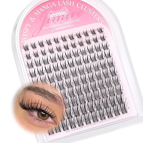 Miniatura 8 de JIMIRE Racimos de pestañas Venus con pestañas inferiores, aspecto natural, racimos de pestañas Wispy de 10-16 mm, racimo de pestañas rizado D,