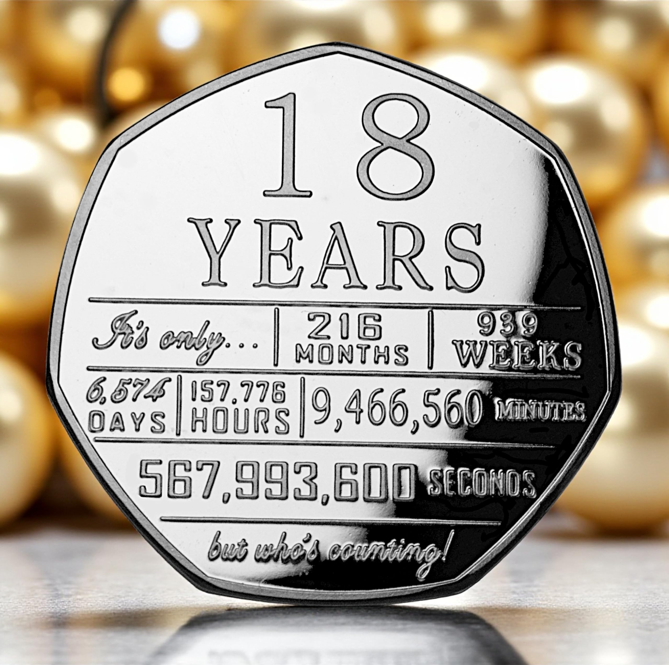 The Commemorative Coin Company 18th Birthday Silver Commemorative. Congratulations/Party/Celebration/Ideas Celebrating 18 Years. Gift/Present.