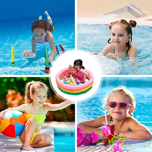 Miniatura 6 de Piscina inflable para niños  Piscina inflable redonda  Piscina portátil para niños, piscina familiar inflable para patio trasero, jardín, fiesta de