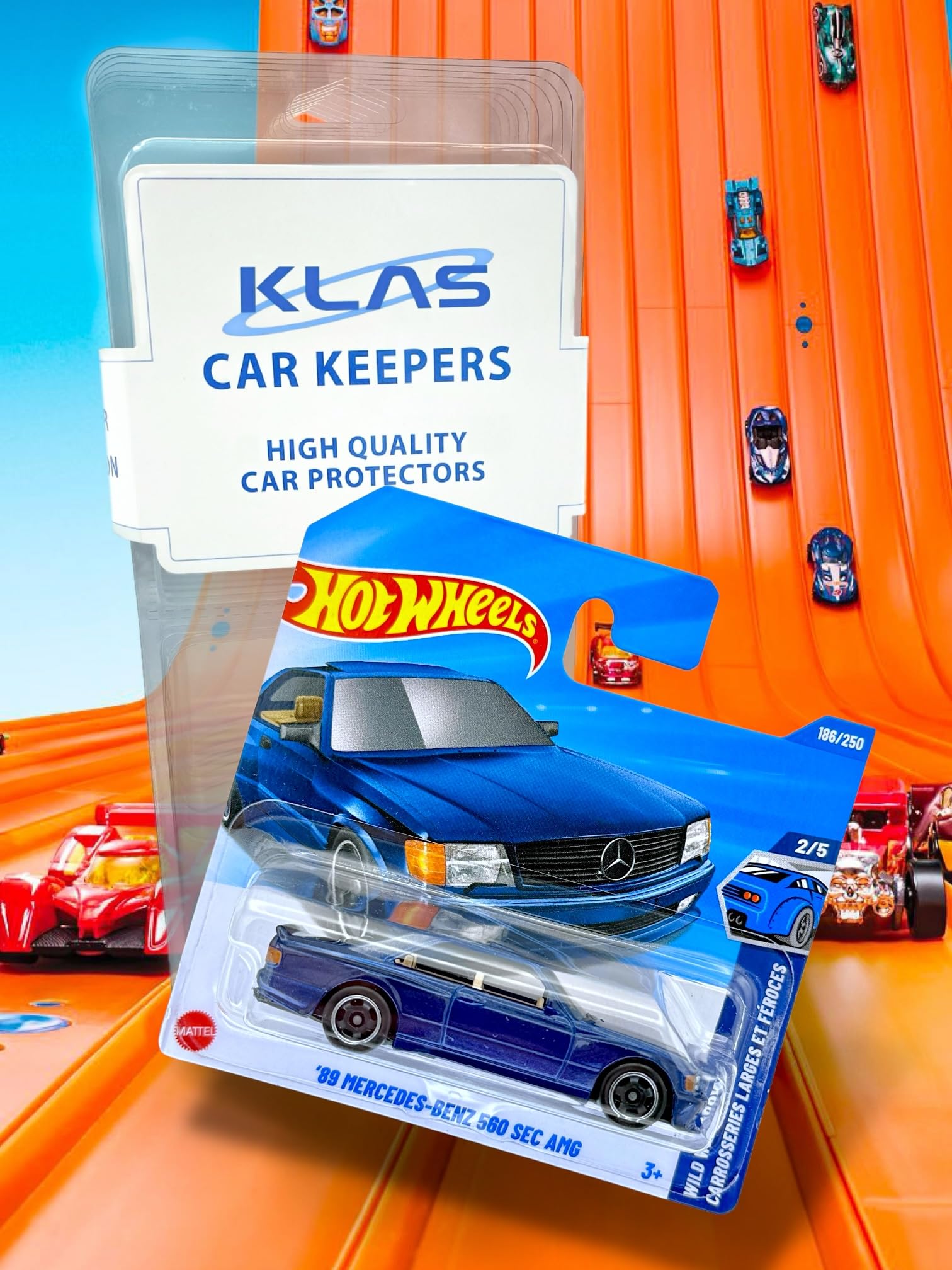 Hot Wheels '89 Mercedes-Benz 560 SEC AMG (Dark Metallic Blue) 2/5 Wild Widebody, 2025-186/250 (Short Card) - Image 2