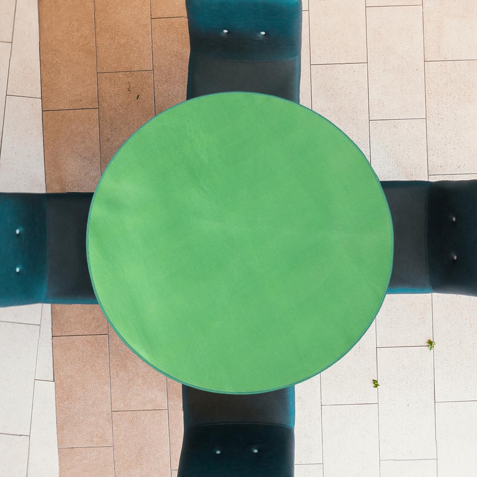 NOLITOY Tapete Redondo para Mesa de Mahjong de 78cm en Flannel Cristal Verde, Protector Fácil de Limpiar Adecuado para Jugar Cartas y Eventos Sociales