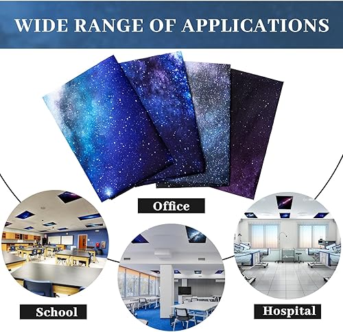 Miniatura 10 de ROCEEI Paquete de 4 cubiertas de luz fluorescente para luces de techo, 4 x 2 pies, cubiertas magnéticas de luz para el aula, filtros de luz