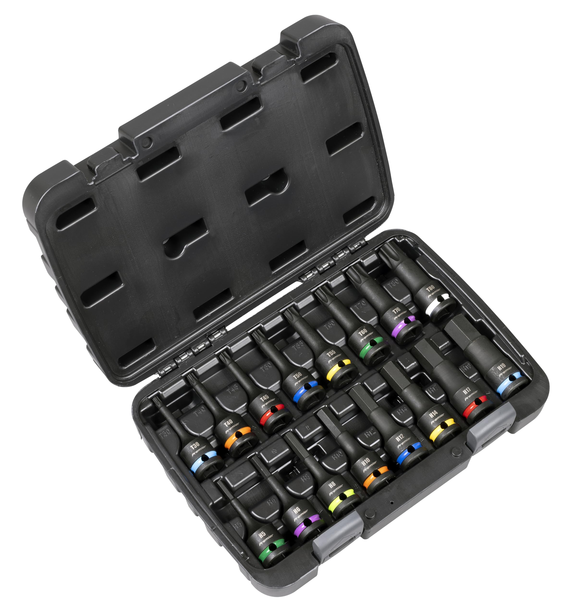Sealey Premier Hex & Trx-Star* Impact Socket Bit Set 1/2" Sq Drive 16Pc – Ak56005
