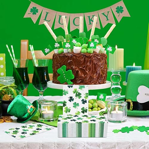 Miniatura 5 de 100 servilletas para invitados del día de San Patricio 3 capas desechables toallas de mano para invitados servilletas de cóctel servilletas