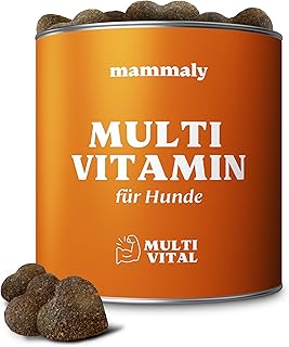 mammaly - 15 in 1 Multivitamin Komplex für Hunde - Multi Vital 325g 110 Leckerli - Omega 3, Vitamin B, C, A, D3, E Snacks - Leckerlies für Hund - Unterstützt Immunsystem, Vitalität, Gehirnfunktion product image
