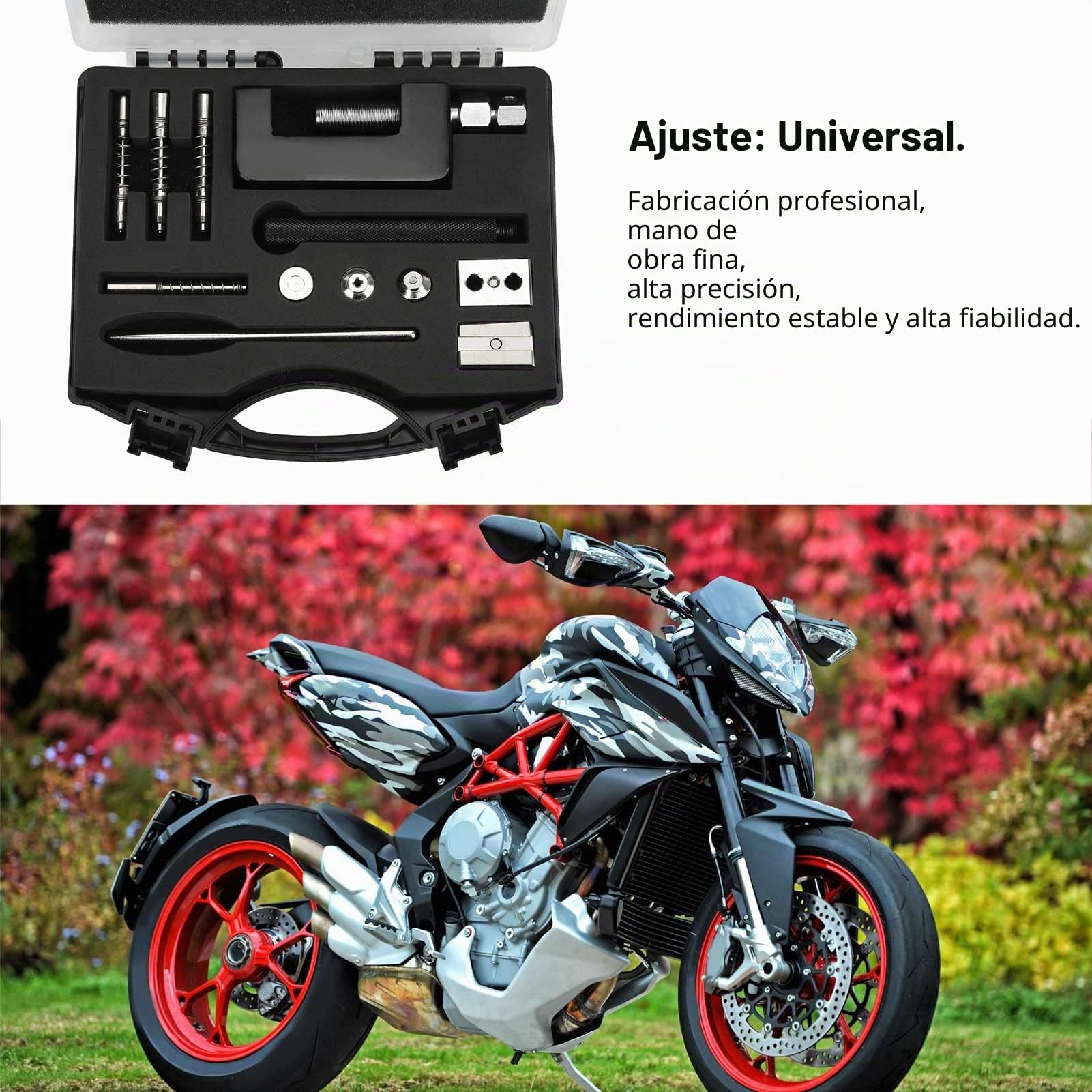 Juego de 12 herramientas de remachado para cortador de cadena, acero de aleación, universal, para motocicleta, cortador de cadena, juego de herramientas de remachado con caja de almacenamiento | Aleación de acero, universal, caja de almacenamiento, para m