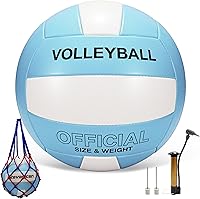 Vista 10 de Voleibol oficial tamaño 5 para interiores y exteriores, kit de voleibol suave de poliuretano más grueso con bomba de pelota para adultos, juego