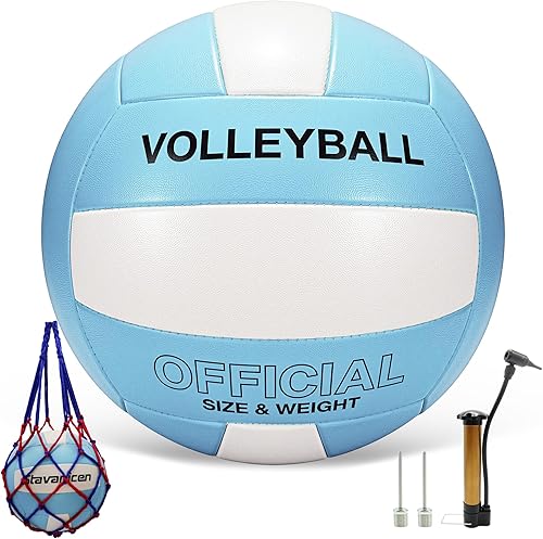 Miniatura 10 de Voleibol oficial tamaño 5 para interiores y exteriores, kit de voleibol suave de poliuretano más grueso con bomba de pelota para adultos, juego