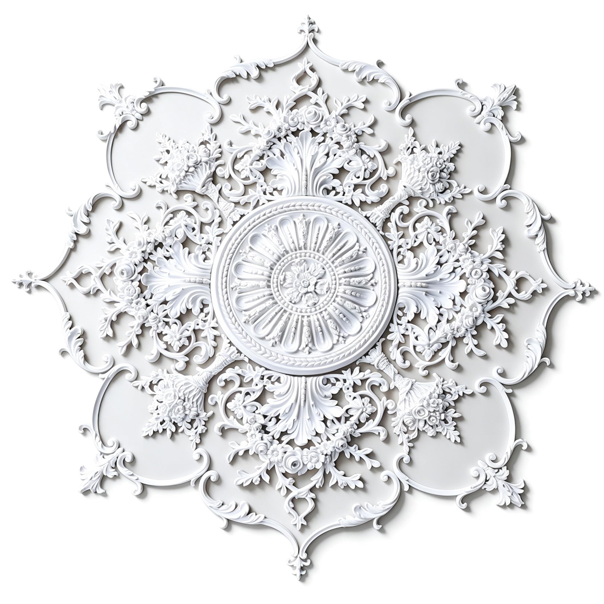 131cm Rosone Lampadario Soffitto Bianco Polistirolo Decorativo