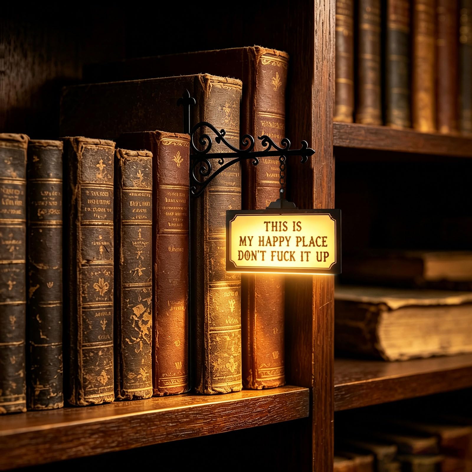 Halloween Library Lantern Mini Bookshelf Lamp, Halloween Decorative Bookshelf Lighting, Vintage Table Desk Bookcase Lamps, Little Reading Book LED Nightlight for Bedroom, Library (# G)