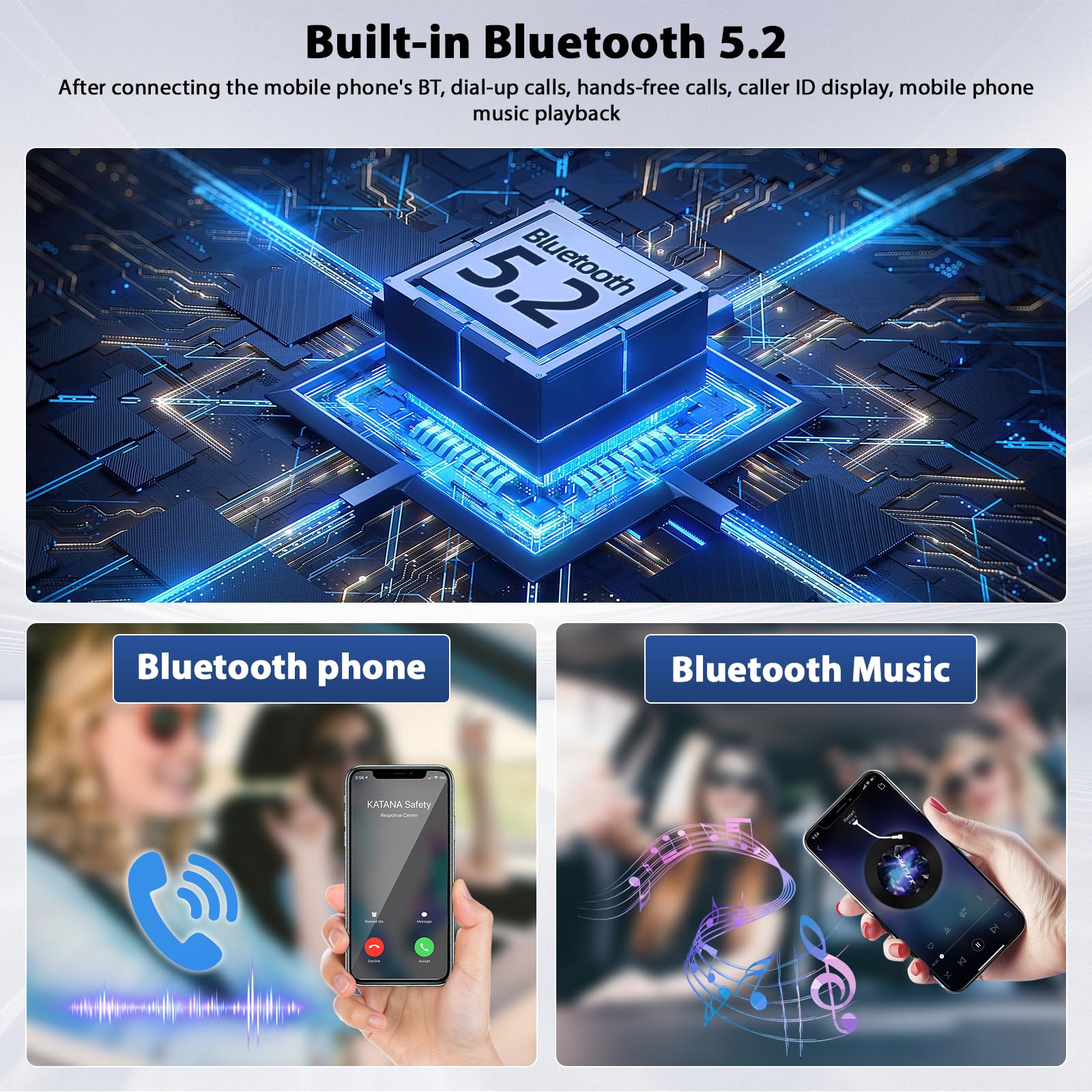 Inefala Autoradio CarPlay 1 DIN avec Wireless Carplay et Android Auto sans Fil, Radio avec écran 6,28 Pouces avec Bluetooth, Mirror Link, Compatible FM/RDS, EQ, USB, Type C, Recharge USB, AUX