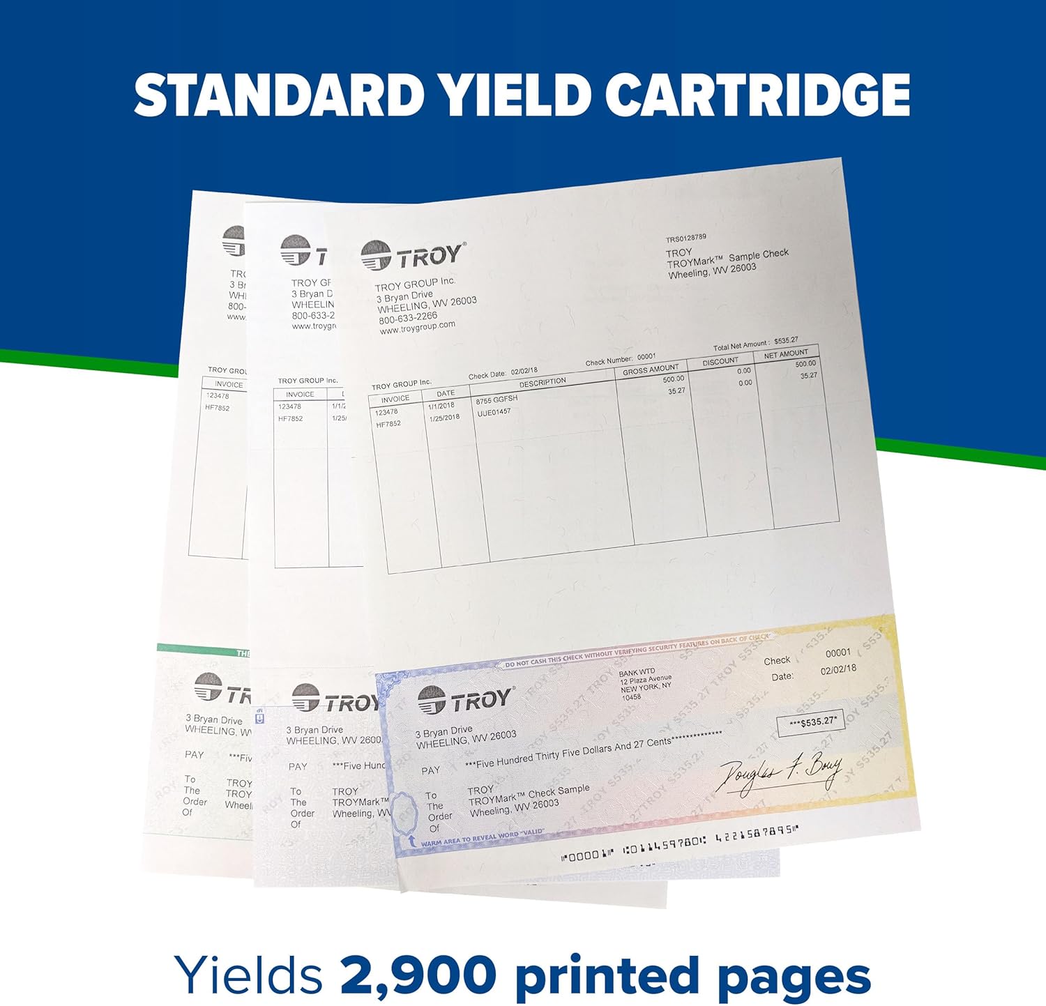 Troy 4001/4101 MICR Toner Secure Standard Yield Cartridge, Check Printing, Coordinating HP Part Number: W1480A, Yields 2900 Pages, Black