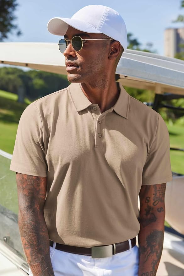 Polo de Algodón para Hombre Color Caqui Talla XL miniatura 2