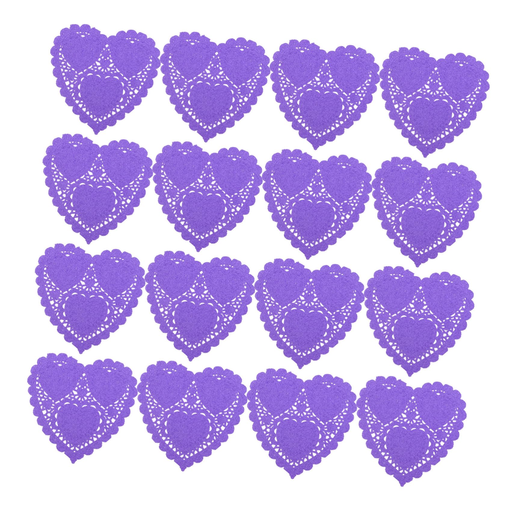 Unomor 100pcs Heart Shaped Doilies for Food Oil Absorbing Paper Sheets Baking Doilies Decorative Cake Base Paper Kitchen Dining Decor