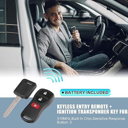 Miniatura 2 de X AUTOHAUX KBRASTU15 - Transpondedor de encendido remoto de entrada sin llave de 315 MHz para Nissan Pathfinder 2005-2012 para Nissan NV1500 NV2500