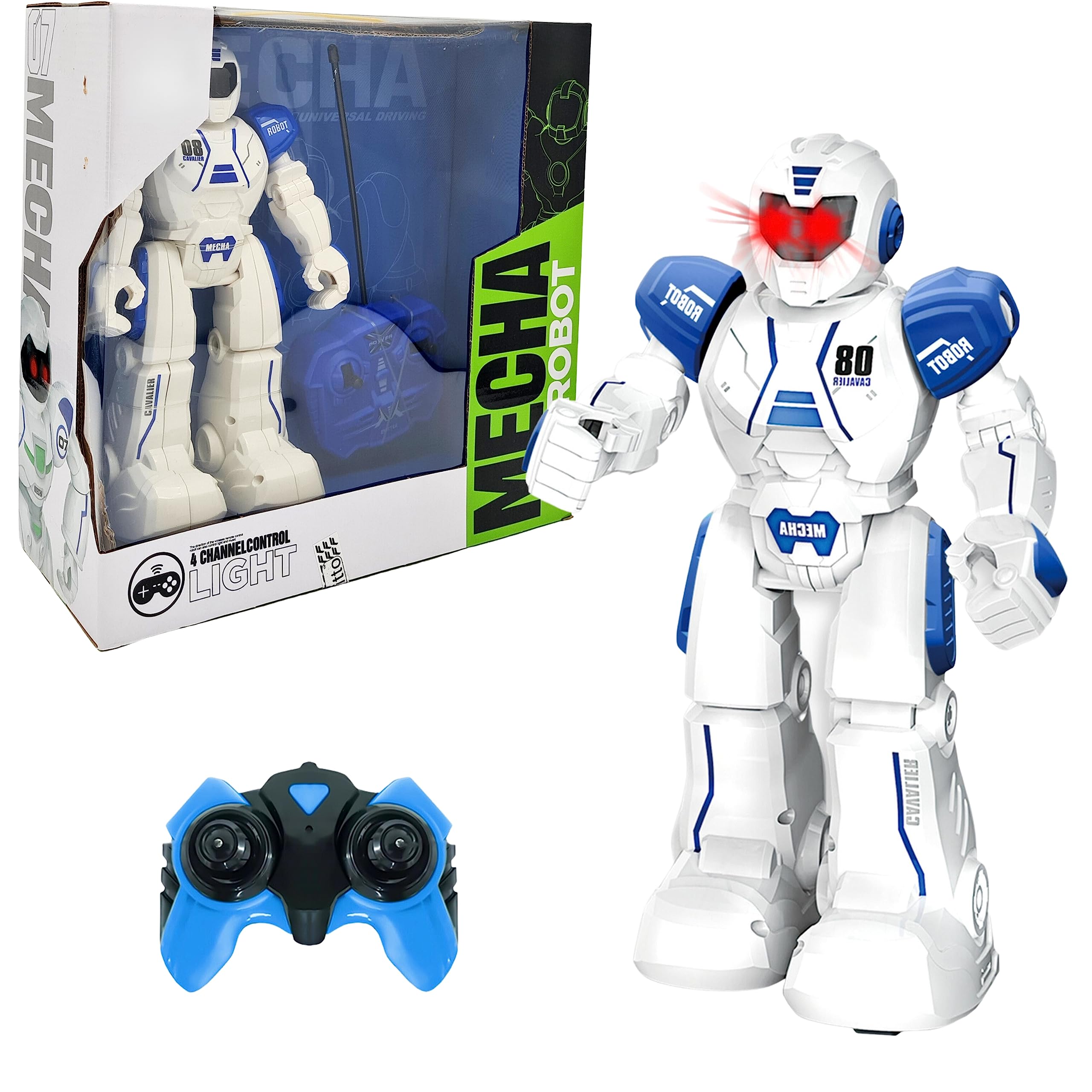 FITTORemote Control Robot, All Direction Movement with Light and Music RC Robot, Blue
