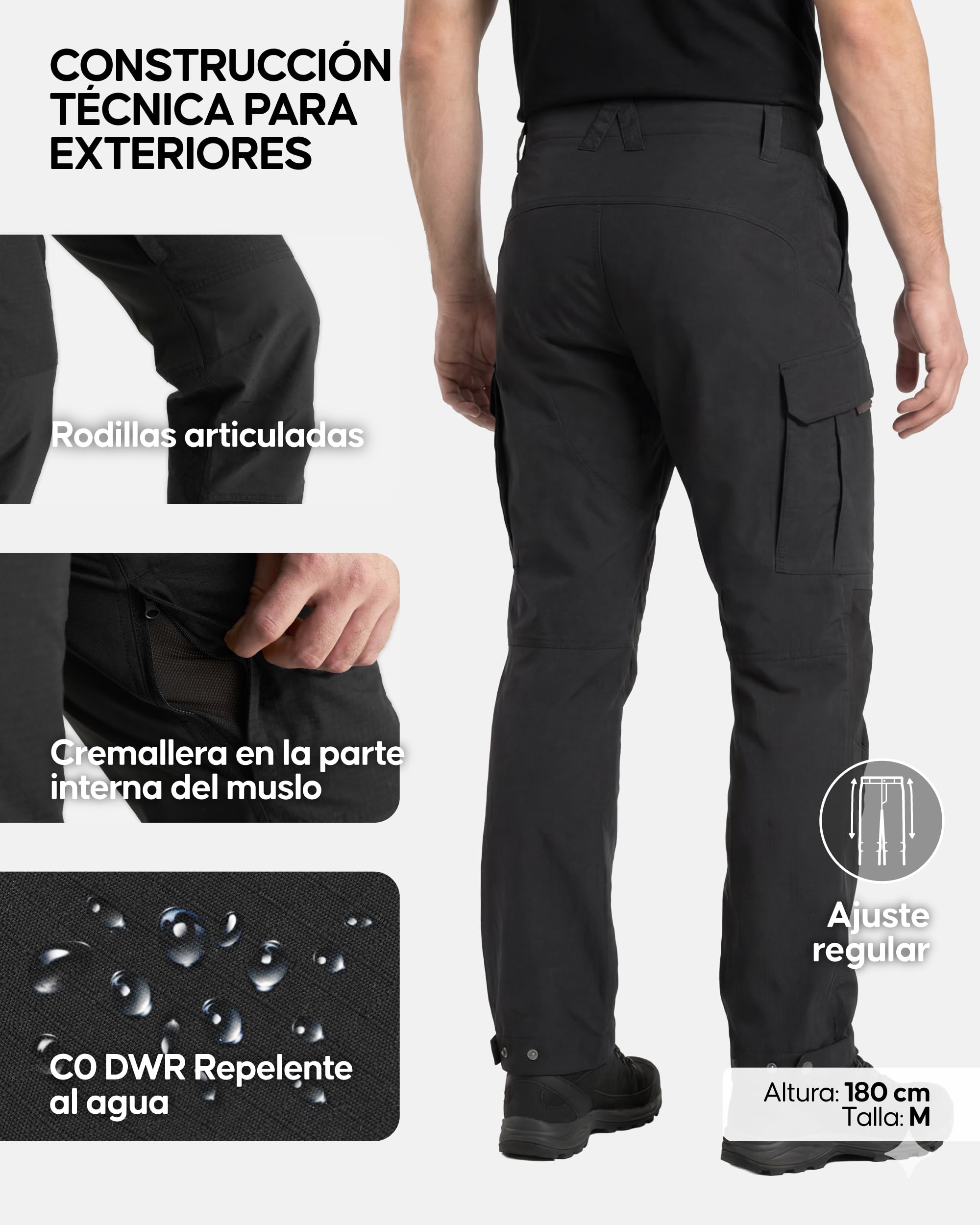 DANISH ENDURANCE Pantalones Trekking Hombre, Pantalones Impermeables de Trabajo, Termicos, para Senderismo, Esquì, Snowboard, Ajuste Regular - 3