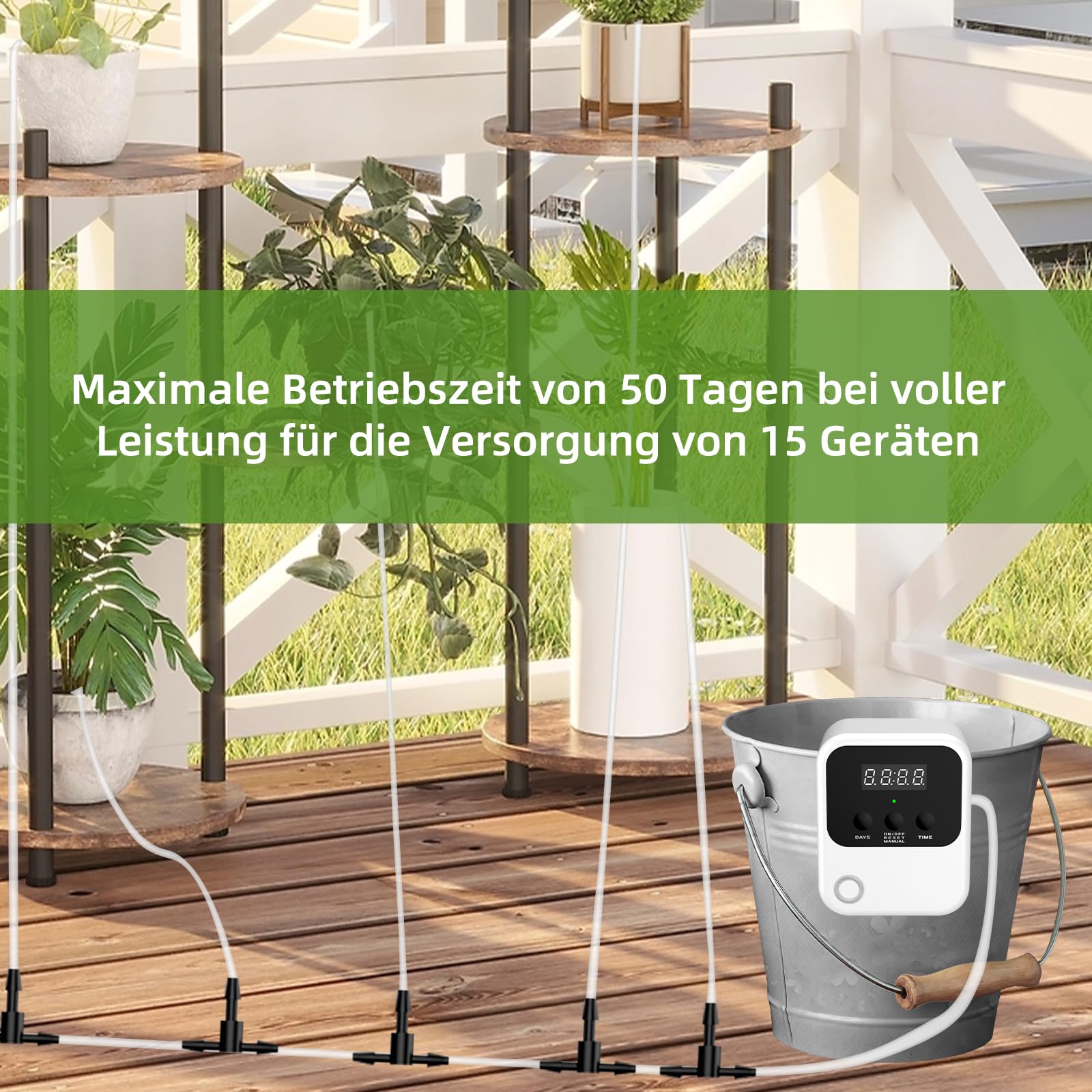 Arrosage automatique intérieur, arrosage des plantes d'intérieur pour 15 plantes en pot, 600 modes d'arrosage rechargeables, système d'arrosage automatique de minuterie (USB)