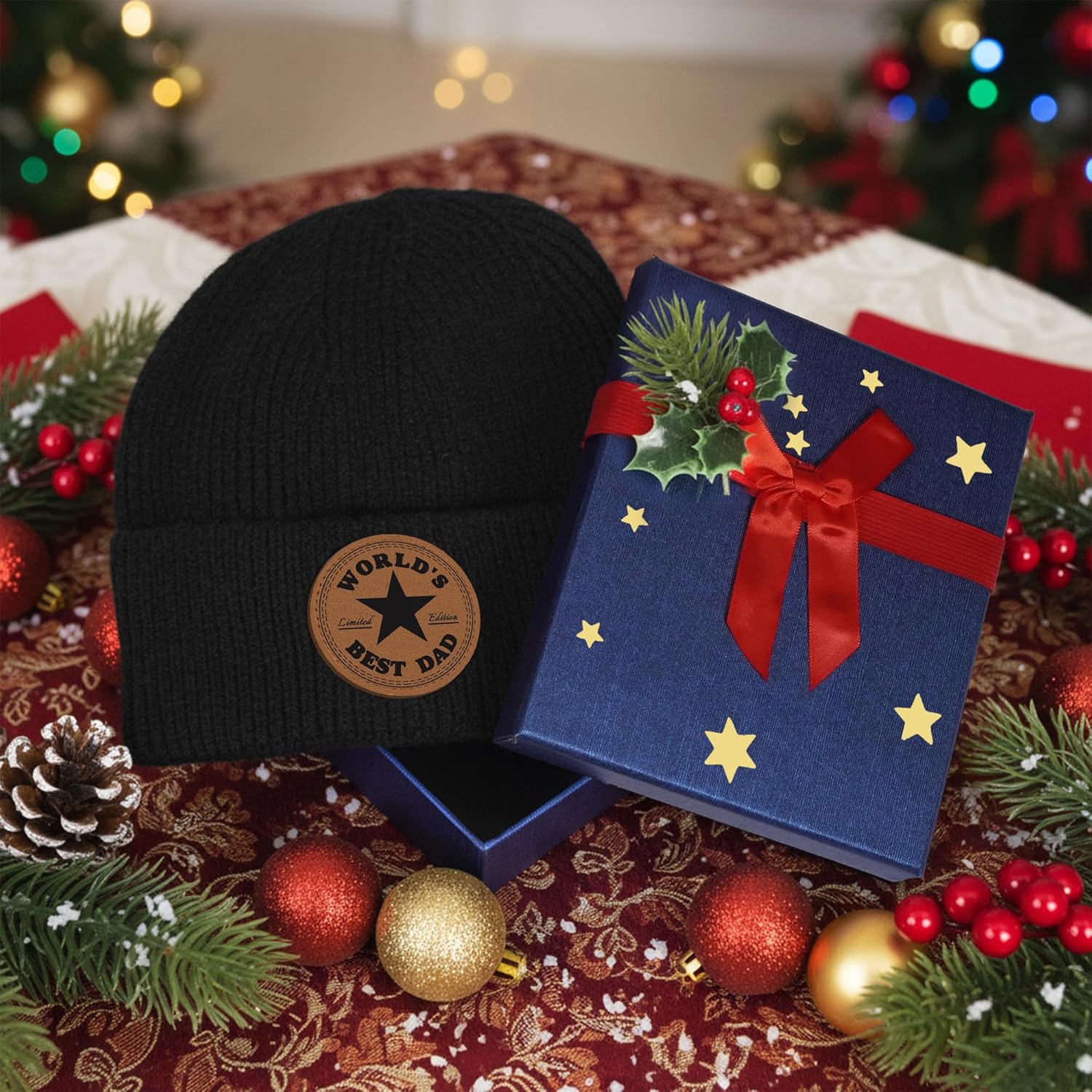 Dad Dad Beanie from Daughter Son for Birthday,Winter Hat for Men Father - Image 4