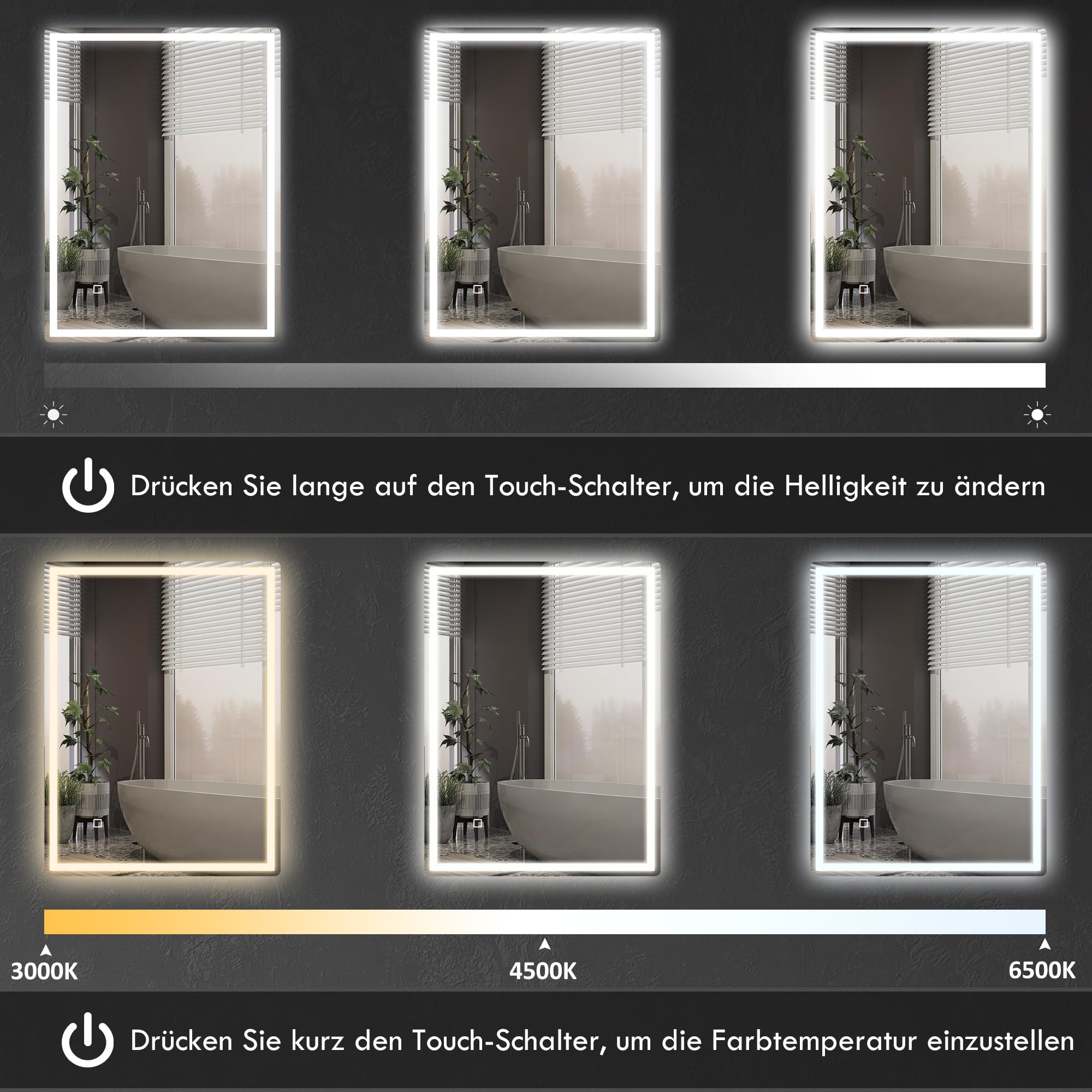 Ronde Badkamerspiegel 80cm LED Anti Condens