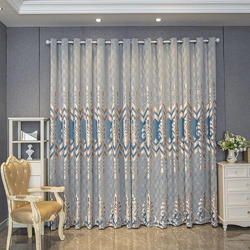 Miniatura 29 de VOGOL - Cortinas bordadas semi-transparentes de 106 pulgadas de largo con ojales para ventana, panel de gasa, cortina para sala de estar, dormitorio